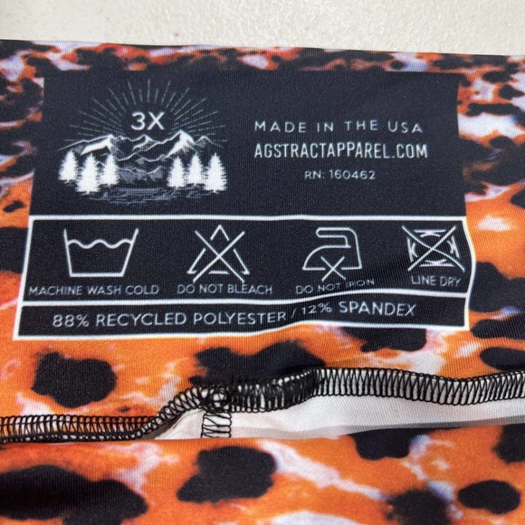 Agstract Apparel Leggings Womens 3X Orange Tie Dye Athletic Stretch Capri Fitted - Picture 3 of 8